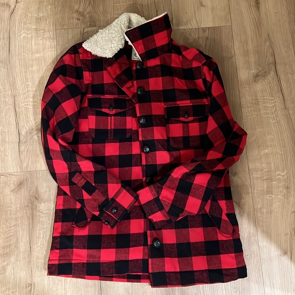 Worn once Red Buffalo Plaid Sherpa Jacket - Picture 6 of 7